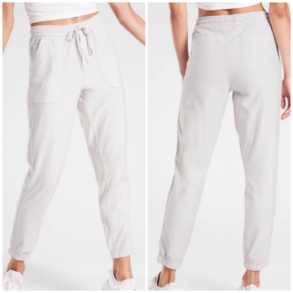 Athleta Light Gray Drawstring Joggers